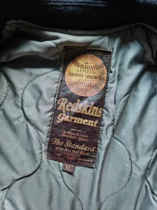 Chaqueta bomber universitaria Redskins cuero 90s