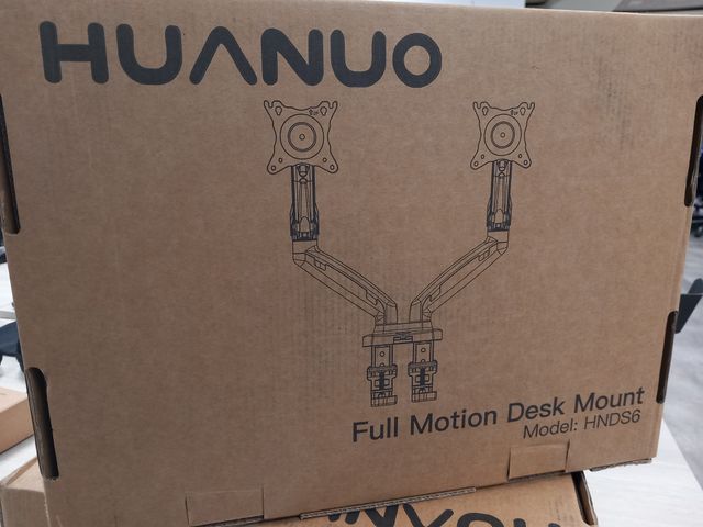 Brazo Doble Monitor HUANUO HNDS6 Negro