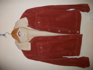 Cazadora de pana forrada marrón/rojo