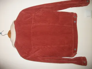 Cazadora de pana forrada marrón/rojo