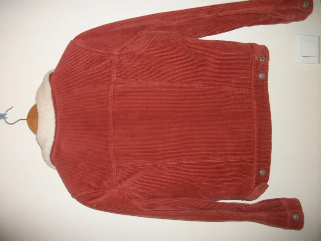 Cazadora de pana forrada marrón/rojo