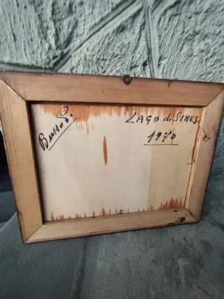 Quadro paesaggio con cornice dorata