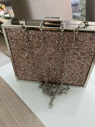 Bolso de fiesta glitter dorado y  rosado