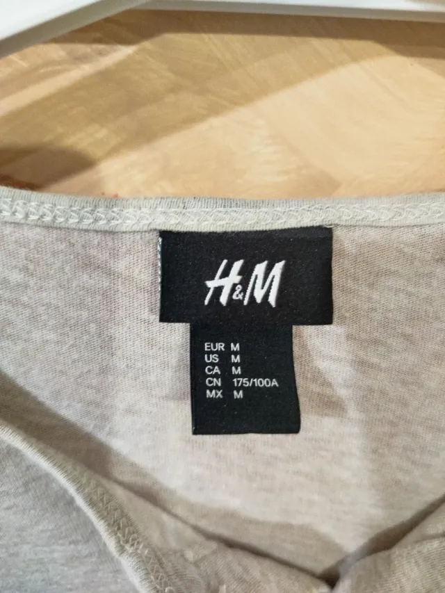 Maglia H&M manica lunga con bottoni beige L Uomo