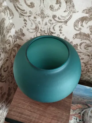 Jarrón verde azulado