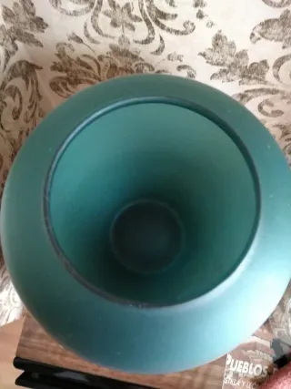 Jarrón verde azulado