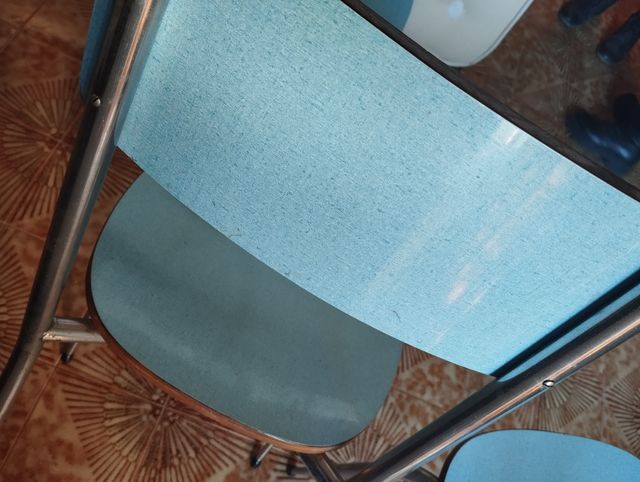 Set 4 sedie formica azzurra vintage anni 70/80