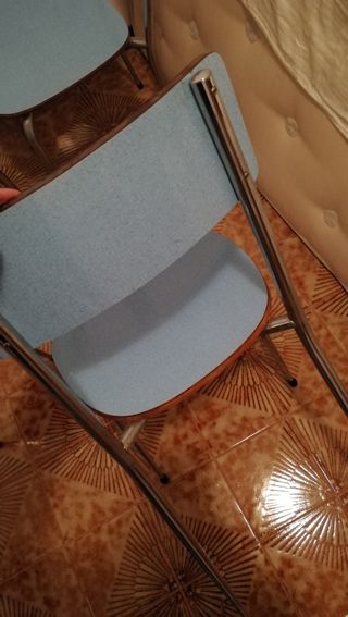 Set 4 sedie formica azzurra vintage anni 70/80