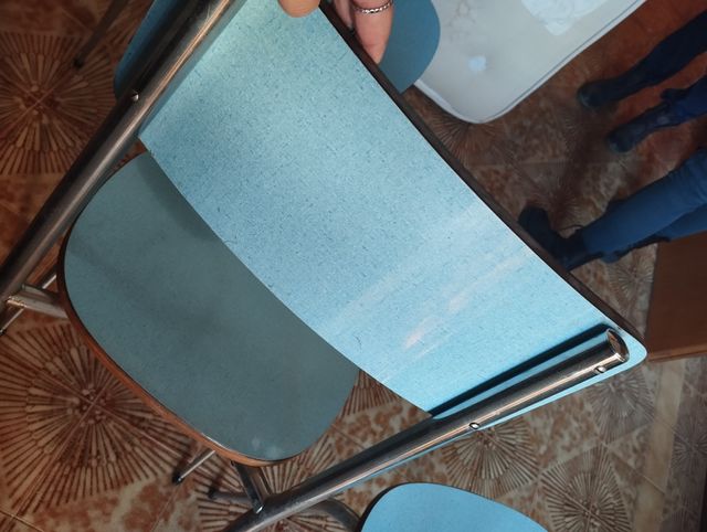 Set 4 sedie formica azzurra vintage anni 70/80