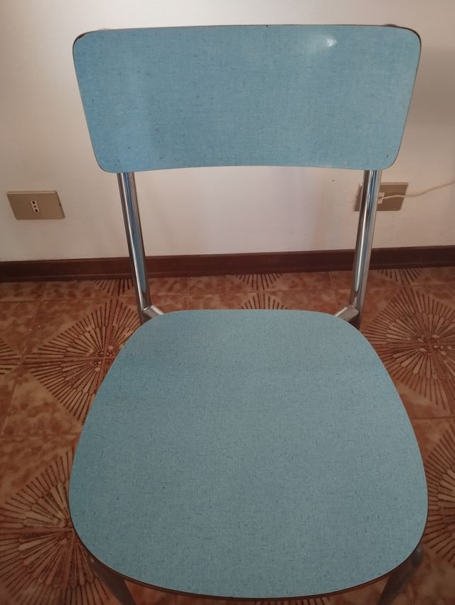Set 4 sedie formica azzurra vintage anni 70/80