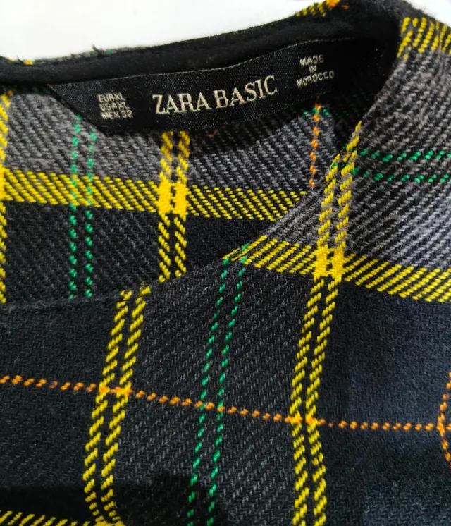 Camiseta Zara cuadros talla XL