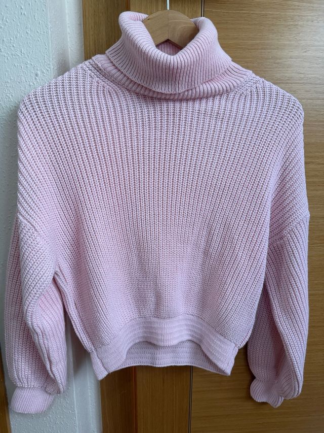 Jersey cuello alto rosa