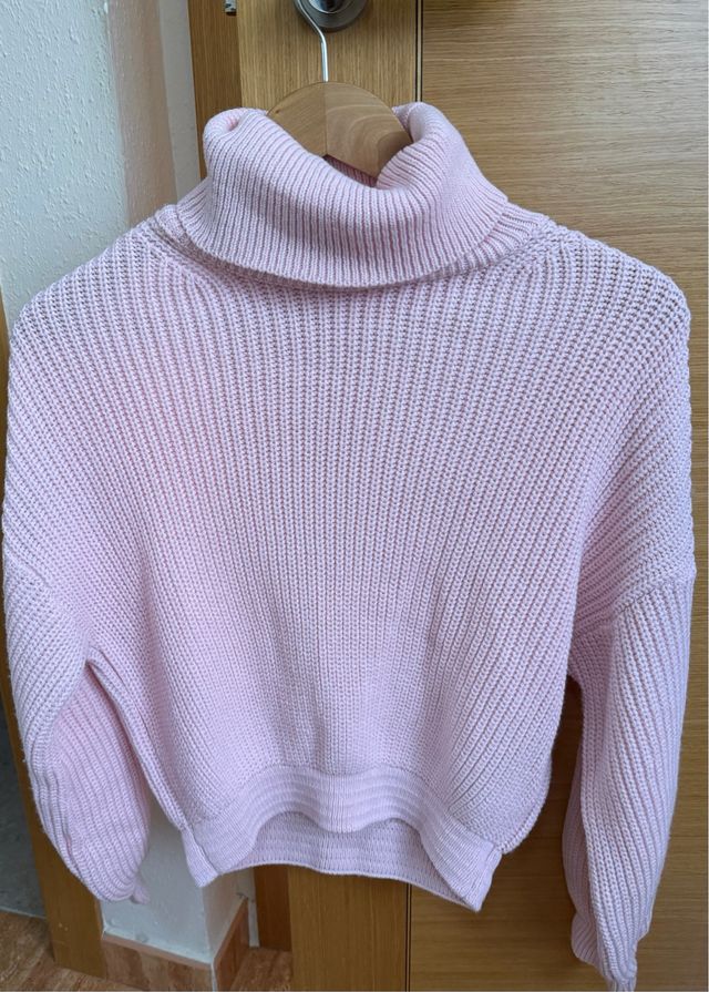 Jersey cuello alto rosa