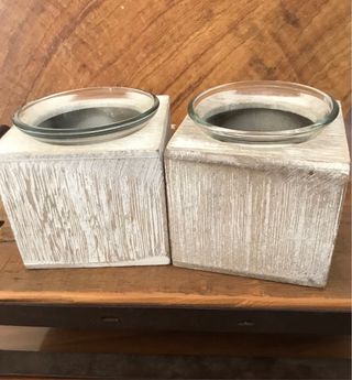 Coppia portalumini decorativi anticati con cuore