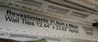 9 cajas de Revestimiento cerámico blanco 13'68m2
