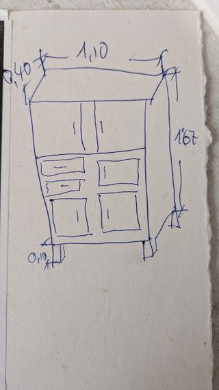 Alacena retro beige y verde agua