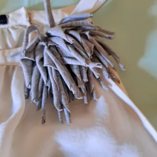 Zara Top Halter Beige con Flor