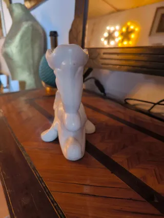 Antiguo Candelabro Cerámica Portuguesa Blanco