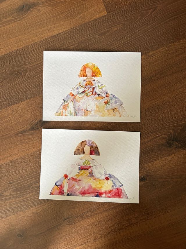 Lote 2 Láminas meninas