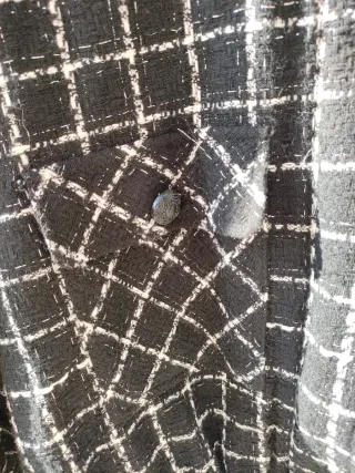 Giacca PIECES donna fantasia scozzese nera M