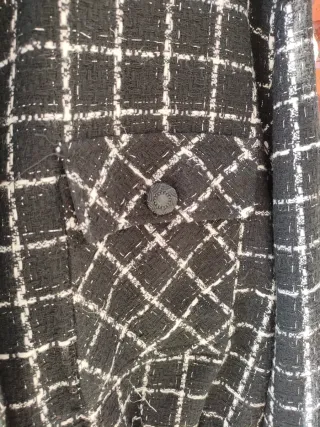 Giacca PIECES donna fantasia scozzese nera M