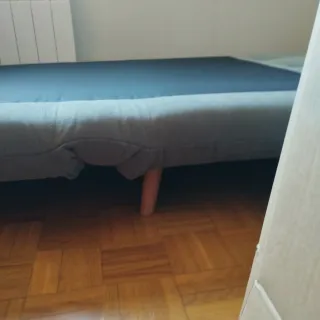 Sofá cama auxiliar gris tela