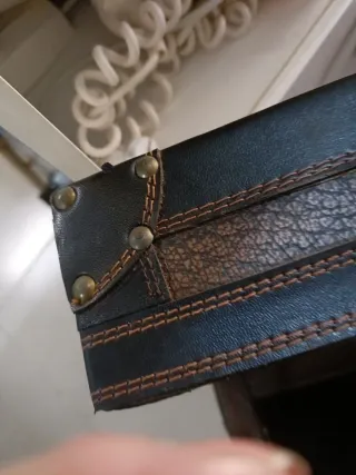 Baúl de piel y madera vintage