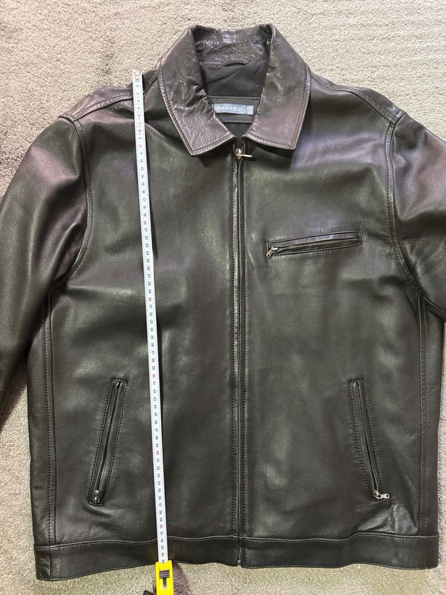 Chaqueta Cuero 100% Springfield Negra Talla S-M