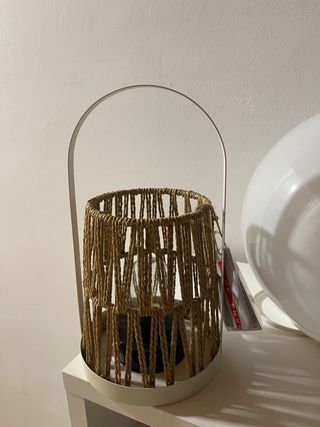 Lámpara de mesa yute y metal