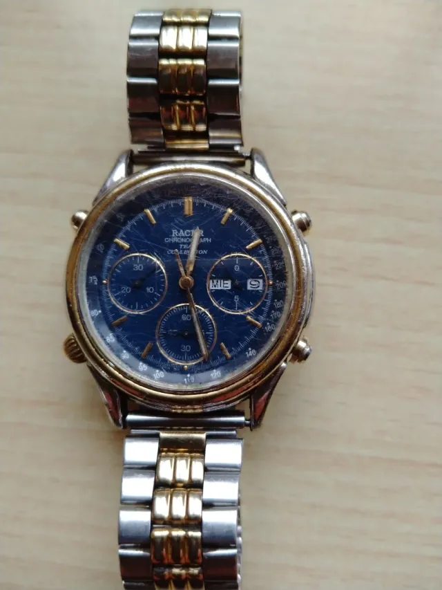 Reloj Racer Cronógrafo Azul y Dorado