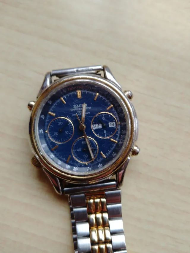 Reloj Racer Cronógrafo Azul y Dorado