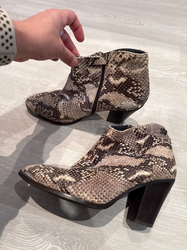 Botines piel Equitare beige/marrón