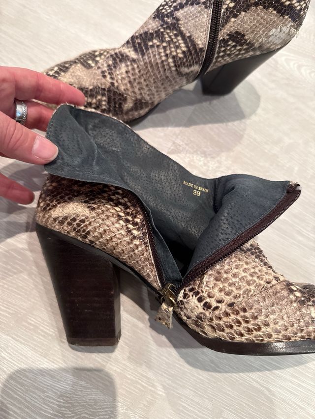 Botines piel Equitare beige/marrón