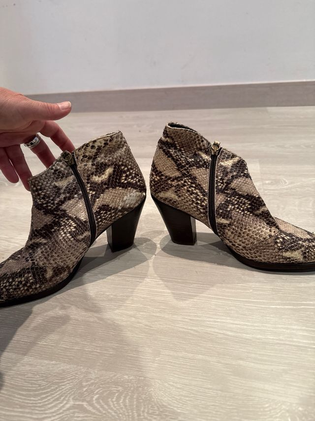 Botines piel Equitare beige/marrón