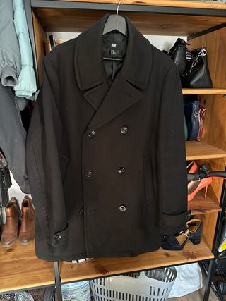 Abrigo H&M Negro Hombre