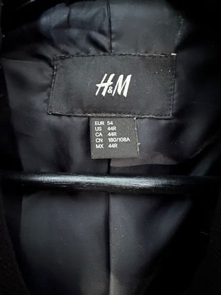 Abrigo H&M Negro Hombre