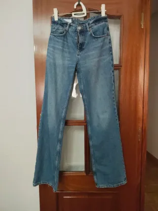 Pantalón vaquero ancho azul