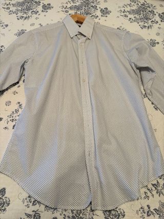 Camisa Cortefiel lunares azul Talla S