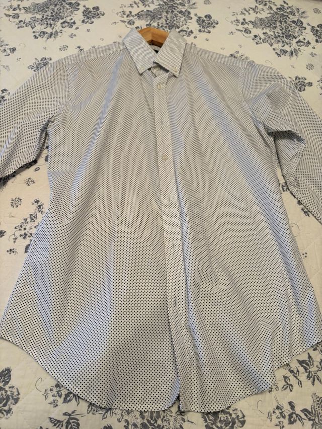 Camisa Cortefiel lunares azul Talla S