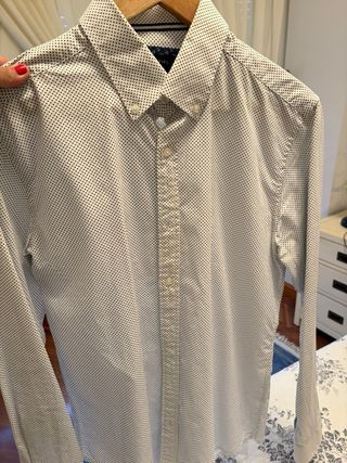 Camisa Cortefiel lunares azul Talla S
