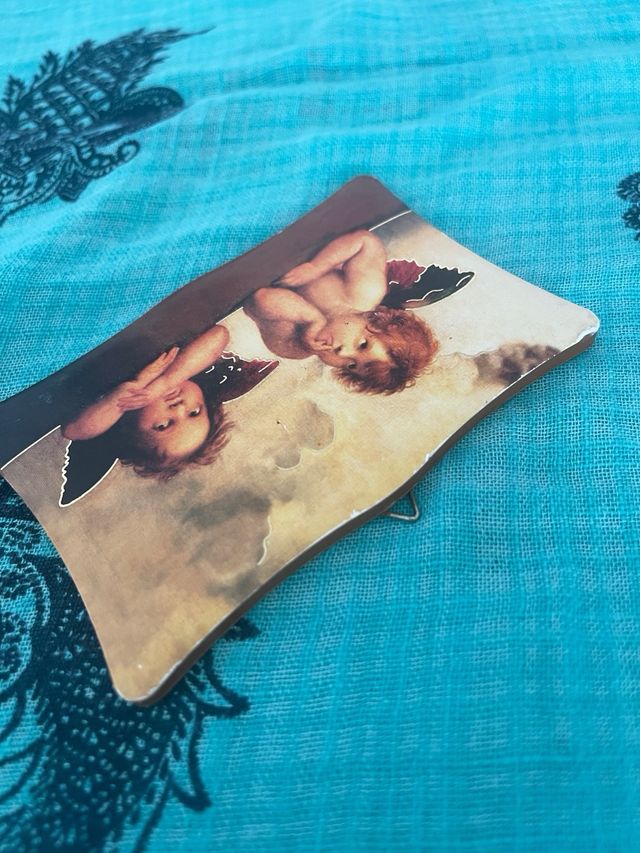 Quadretto angioletti Raffaello vintage legno