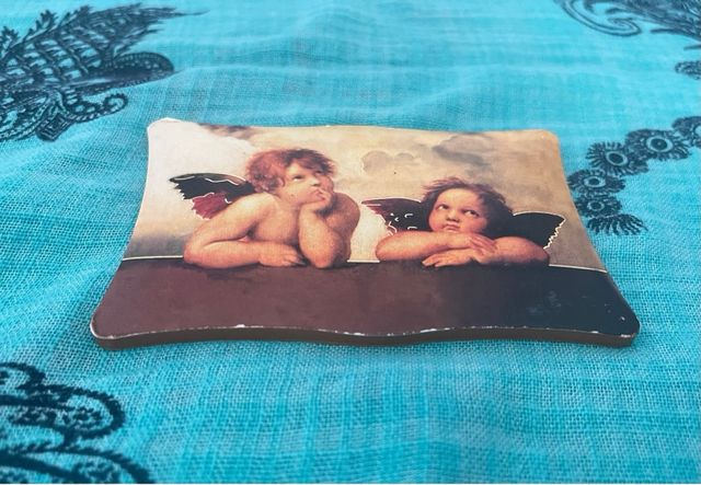 Quadretto angioletti Raffaello vintage legno