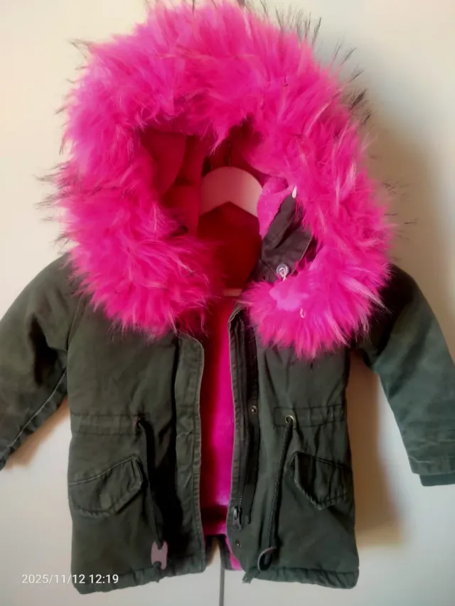 Chaqueta niña capucha rosa talla 3-4 años