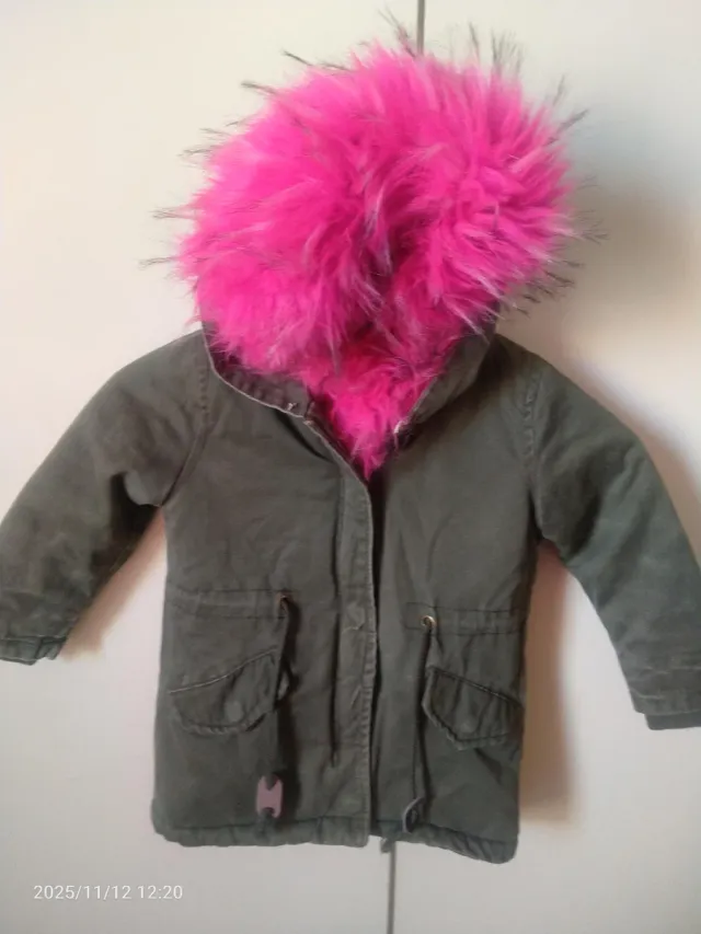 Chaqueta niña capucha rosa talla 3-4 años