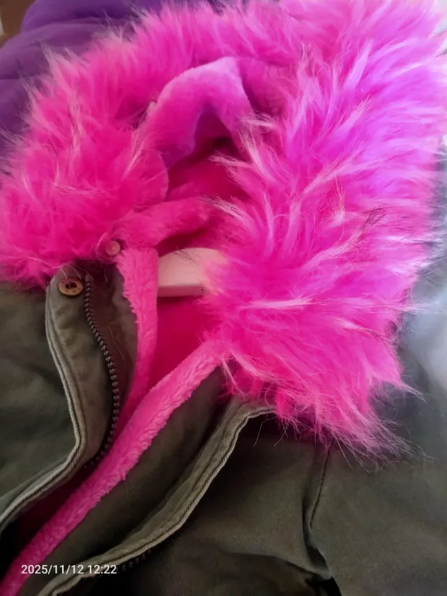 Chaqueta niña capucha rosa talla 3-4 años