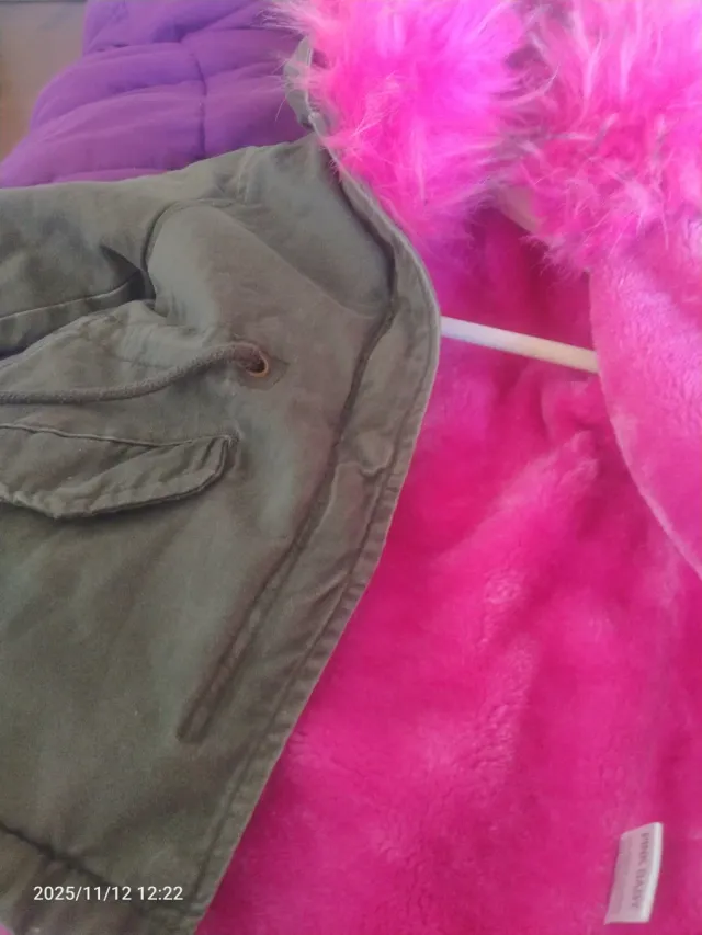 Chaqueta niña capucha rosa talla 3-4 años