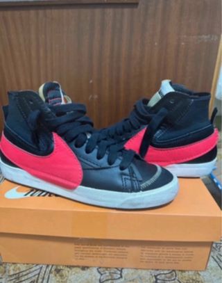 Nike Blazer Mid Scarpe Uomo Nero Rosso