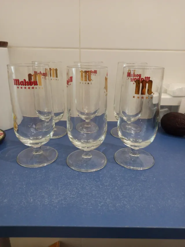 Lote 6 Copas Cerveza Mahou 33cl