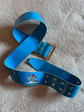 Cinturón Las Supernenas Azul Hebilla Metálica Y2K