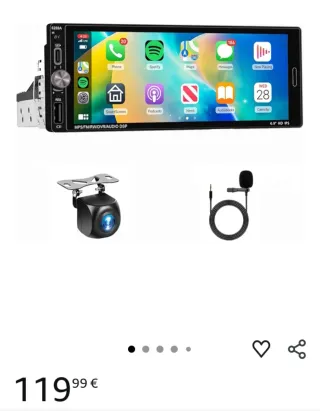 Radio Coche Pantalla 1DIN 6.9 HD IPS